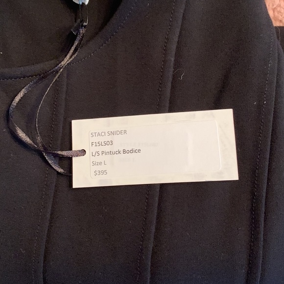 NWT Staci Snider Black With Pintuk Bodice Top Back Zipper New and Stunning - Picture 12 of 12